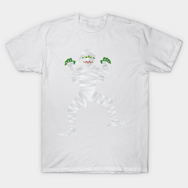 Halloween Mummy with Green Fingers Illustration T-Shirt-TOZ